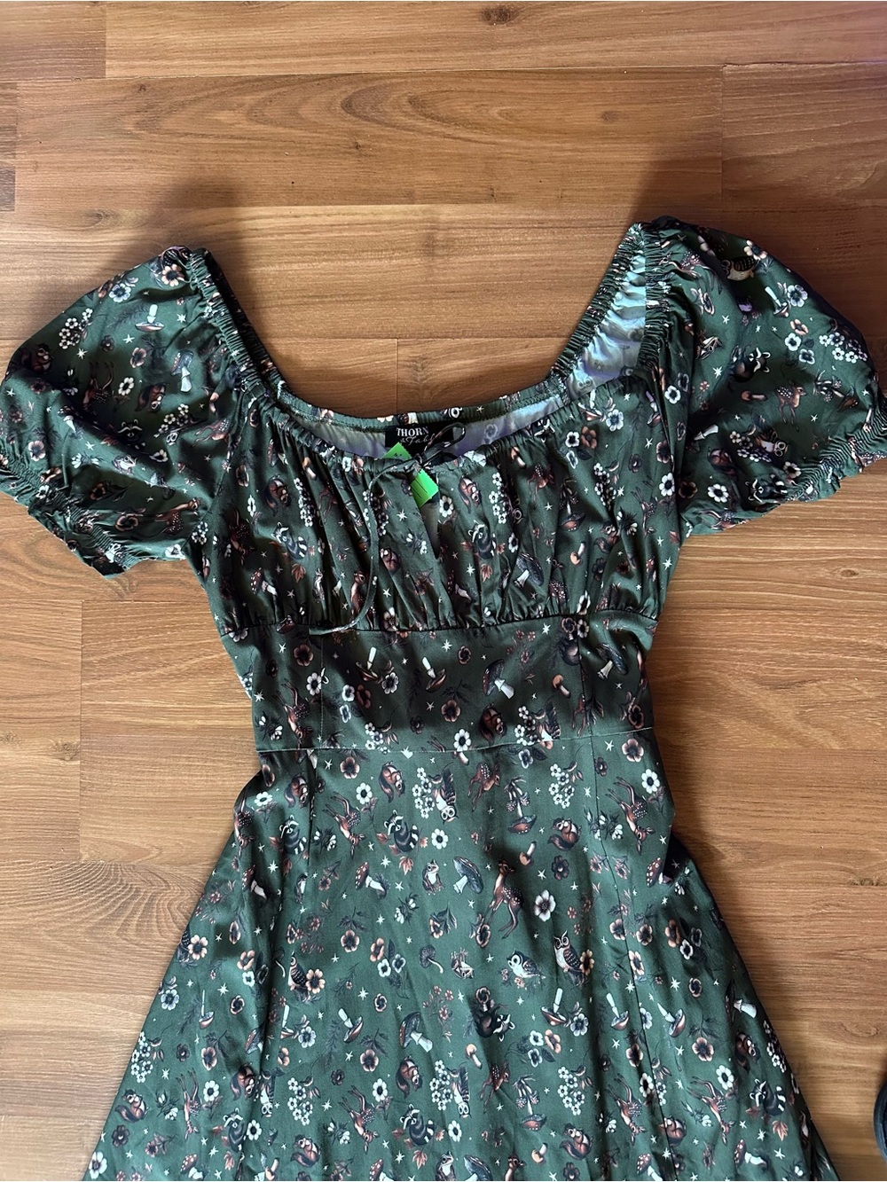 Hot Topic Green Thorn & Fable Woodland Creature Floral Maxi Dress - Picture 3 of 13